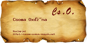 Csoma Oxána névjegykártya